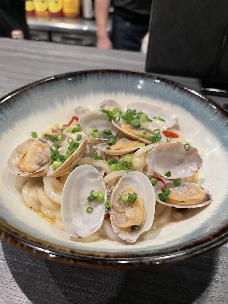 アサリのボンゴレうどん