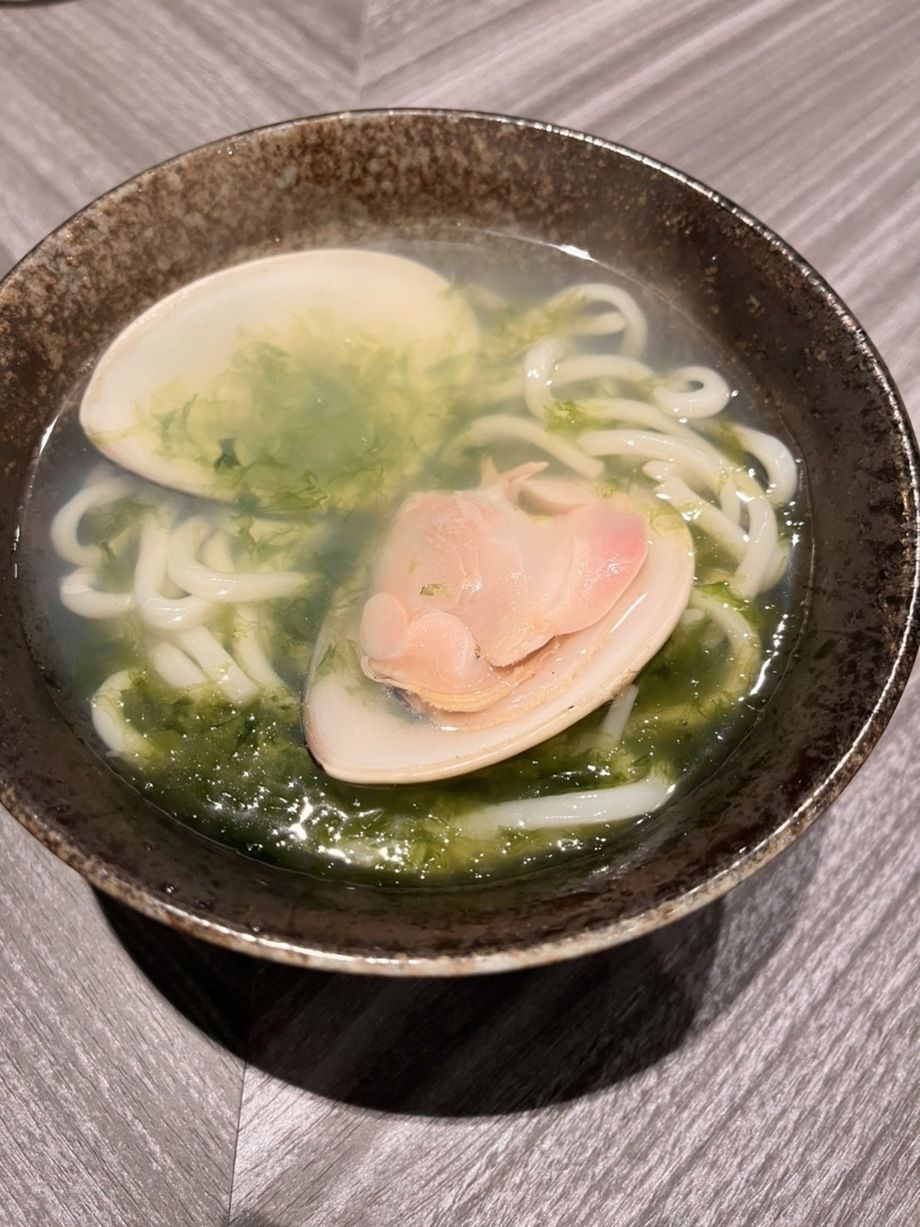 蛤とあおさのうどん