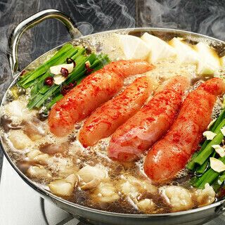 【最上級明太もつ鍋コース】鮮魚の刺身５種盛り・黒毛和牛のタタキ・自慢の明太もつ鍋を含む全9品コース5000円 　※金土祝前日、年末年始(12月14日～1月7日 ※除外日有り注意事項確認)は＋500円（5000円）