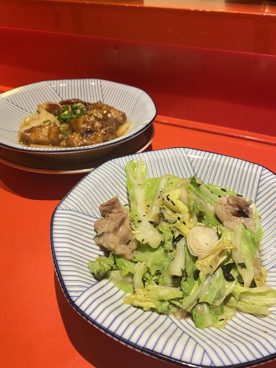 塩ホルモンキャベツ炒め