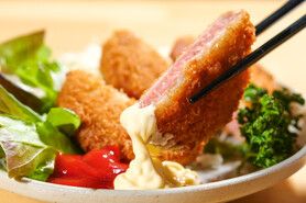 屋台のハムカツ