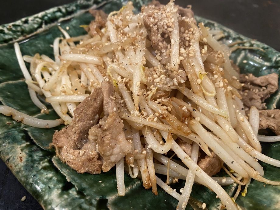 自家製ポン酢炒め「もやしのさっぱり炒め」　수제 폰즈 볶음 "콩나물 볶음"