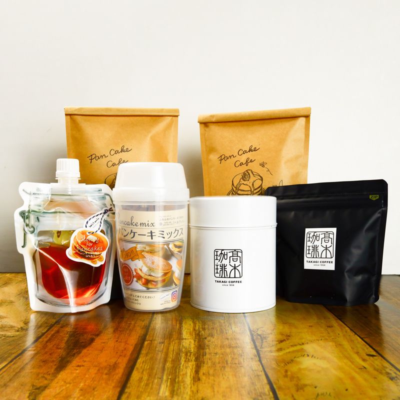 高木珈琲オリジナルキャニスターとパンケーキミックスセット（4310）