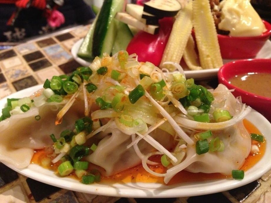 茹で餃子 マーラーソース