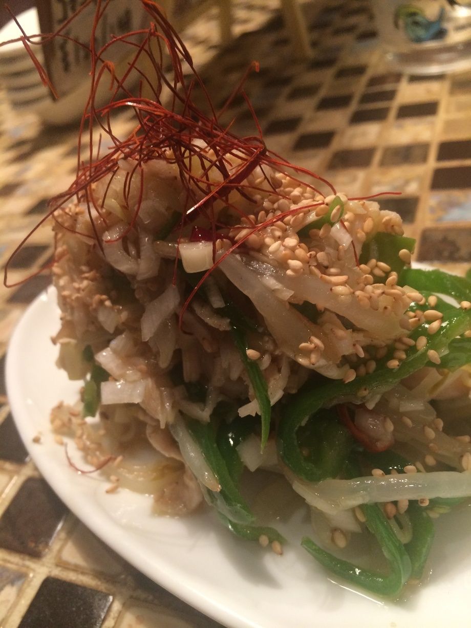 ササミと野菜のネギソース和え