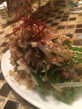 ササミと野菜のネギソース和え