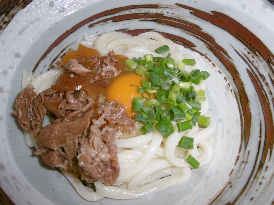 肉釜玉うどん