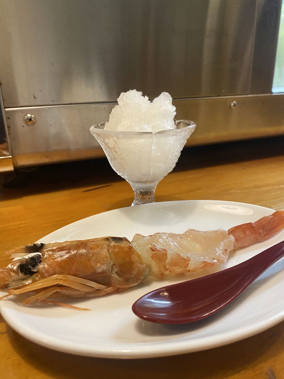 有頭赤海老塩マリネとグラニテ（700）