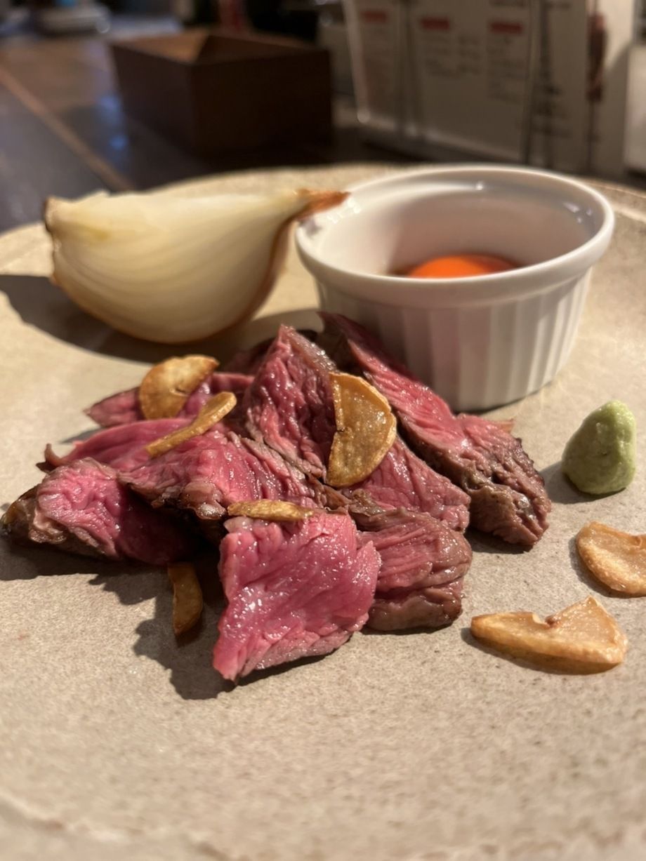 ハラミのレアステーキ