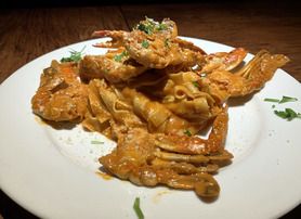 渡り蟹のトマトクリームソース　リングイネ