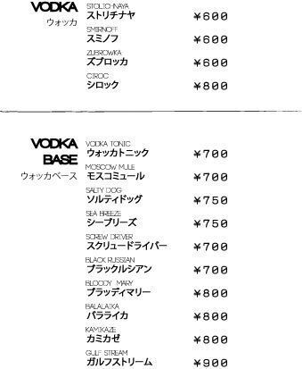 VODKA & VODKA BASE