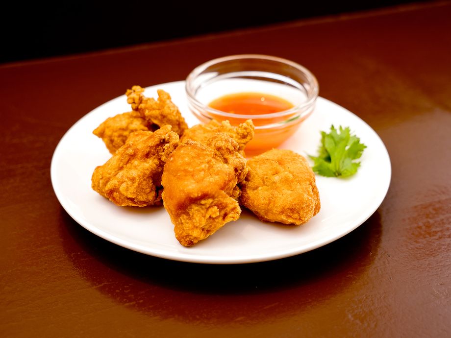 自家製スイートチリ付き鶏の唐揚げ