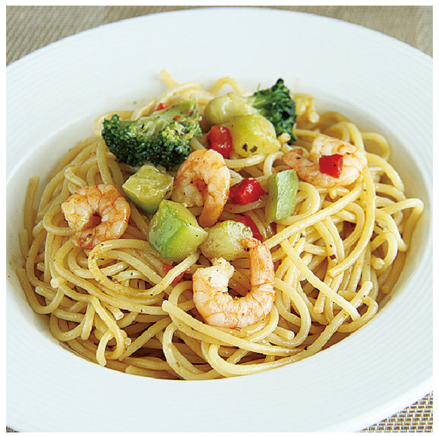 えびと4種野菜のジェノベーゼ