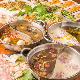 【2時間前までの要予約】火鍋コース【三元豚しゃぶ】出汁食する健康火鍋５種類の【巡り】【エナジー】【美肌】【Detox】【アンチエイジング】薬膳火鍋　※要予約