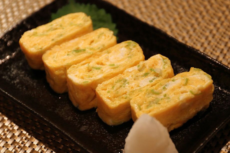 出汁を効かせた葱入りふわとろ卵焼き