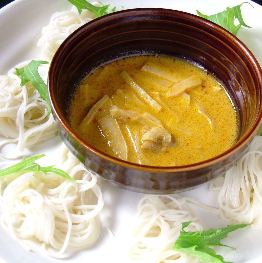 レッドチキンカレーをそうめんで