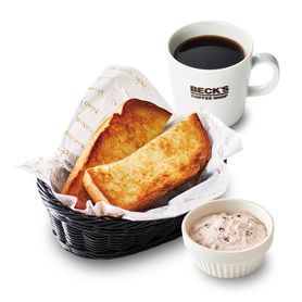 ②バタートースト＋小倉クリームチーズホイップセット（ドリンク付）