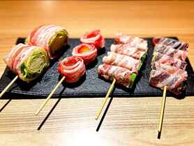 野菜巻き４本盛(県産豚使用)