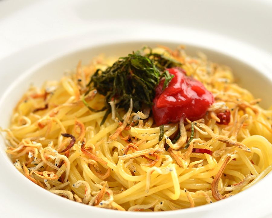 じゃこと梅の和風ペペロンチーノ