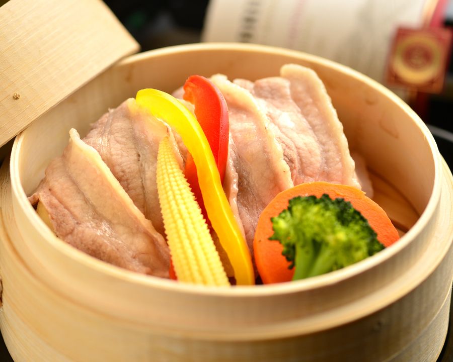 三元豚のせいろ蒸し