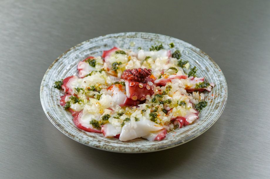 真蛸のカルパッチョ バジルビネガーソース