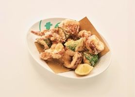 イカと季節野菜のフリット たっぷりカラスミ