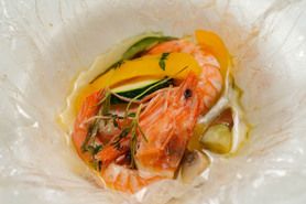 天使の海老と帆立のパピヨット