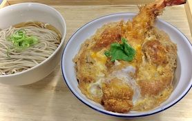 ●ひれ海老かつ丼・冷そばセット