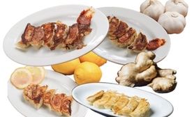 餃子食べ比べ各2コずつ（AIR餃子、スタミナ餃子、まじれもん餃子、しょうが餃子）