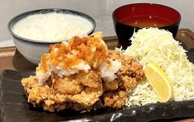 【みそ汁・ご飯付き】おろしポン酢漁師のからあげ定食(3個)