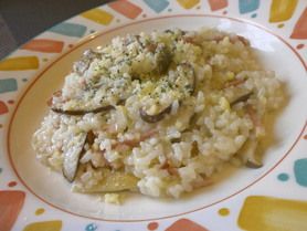 キノコとベーコンのリゾット