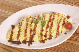 ふわふわ玉子のキャベツオムレツ