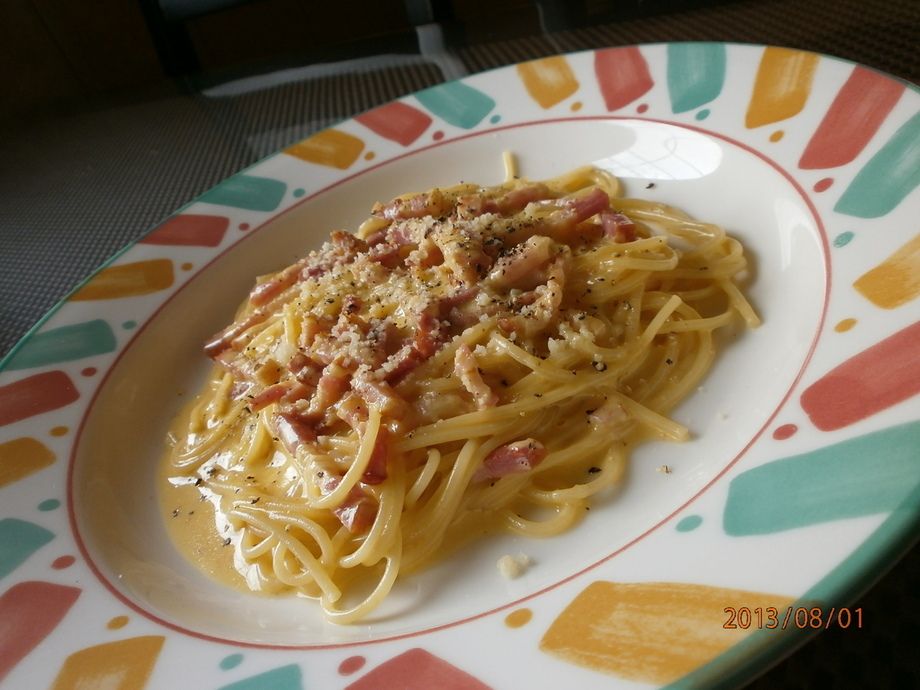 カルボナーラのスパゲティ
