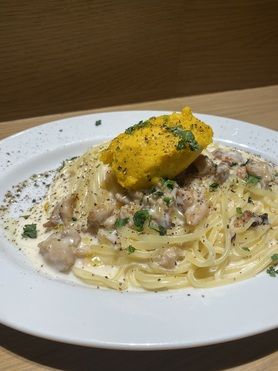 今週のパスタ　かぼちゃバターのチキンクリームパスタ　コース