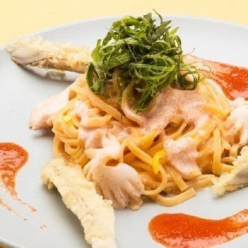 明太クリームパスタ