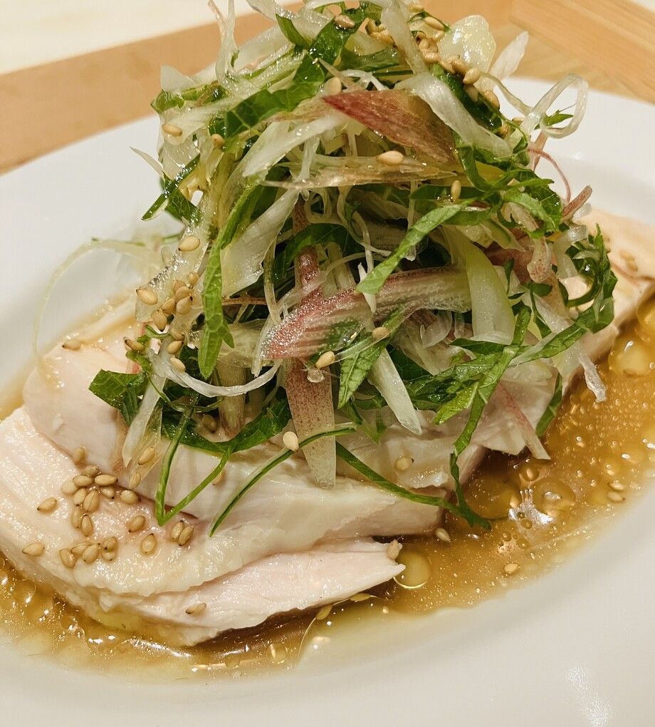 薬味たっぷり蒸し鶏