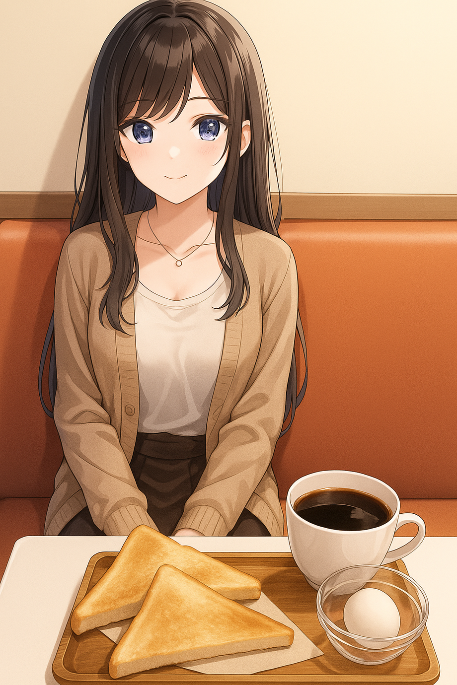 モーニングセット(トースト＋ゆで卵＋ドリンク)（290円）