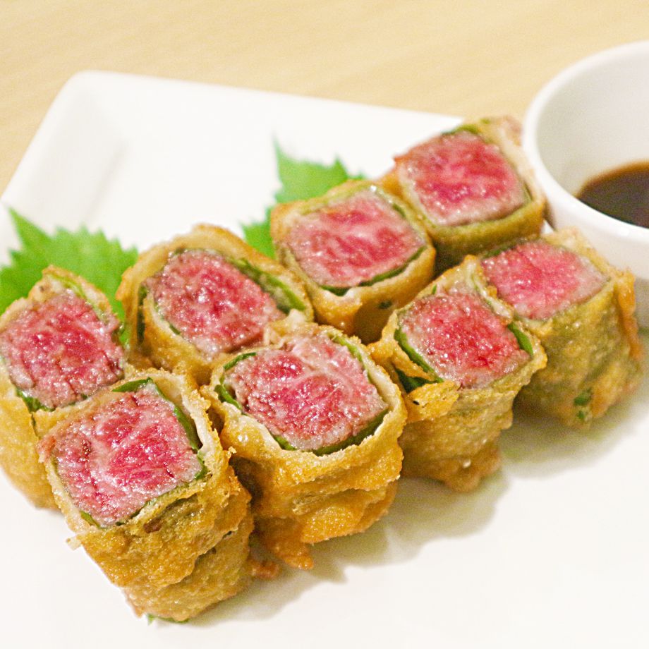 創作天ぷら 和牛のわさび醤油