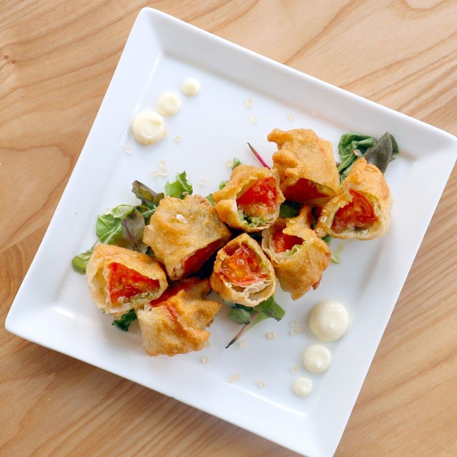 創作天ぷら フルーツトマトとバジル