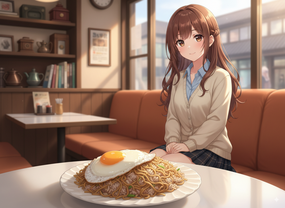 そばめし(大盛り)＋コーヒー（600円）