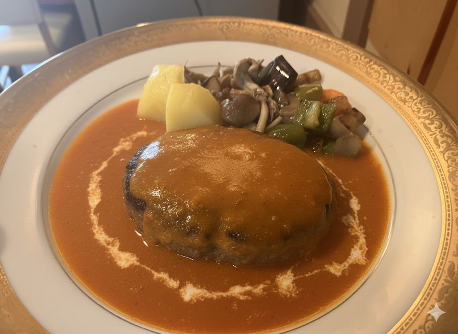 手ごねハンバーグ〈トマトクリームソース〉