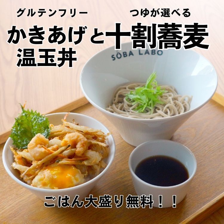 【かきあげと温玉丼】と十割そば