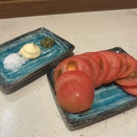 冷やしトマト 茎わさびマヨ