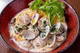 千葉九十九里産天然ハマグリクラムチャウダー風パスタ