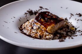 フォアグラと黒トリュフのクリームリゾット〜マデラソース〜