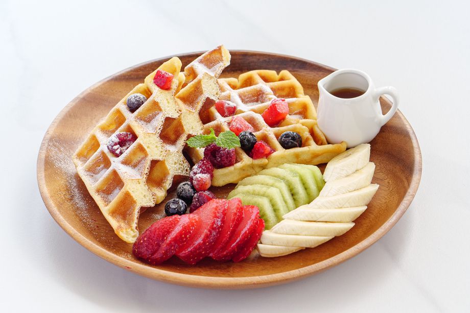 焼きたてフルーツワッフル