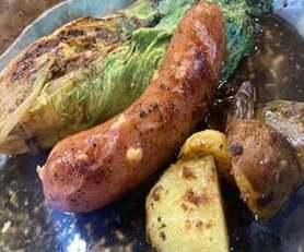 究極フランクフルトとグリーンリーフの明日葉ソース