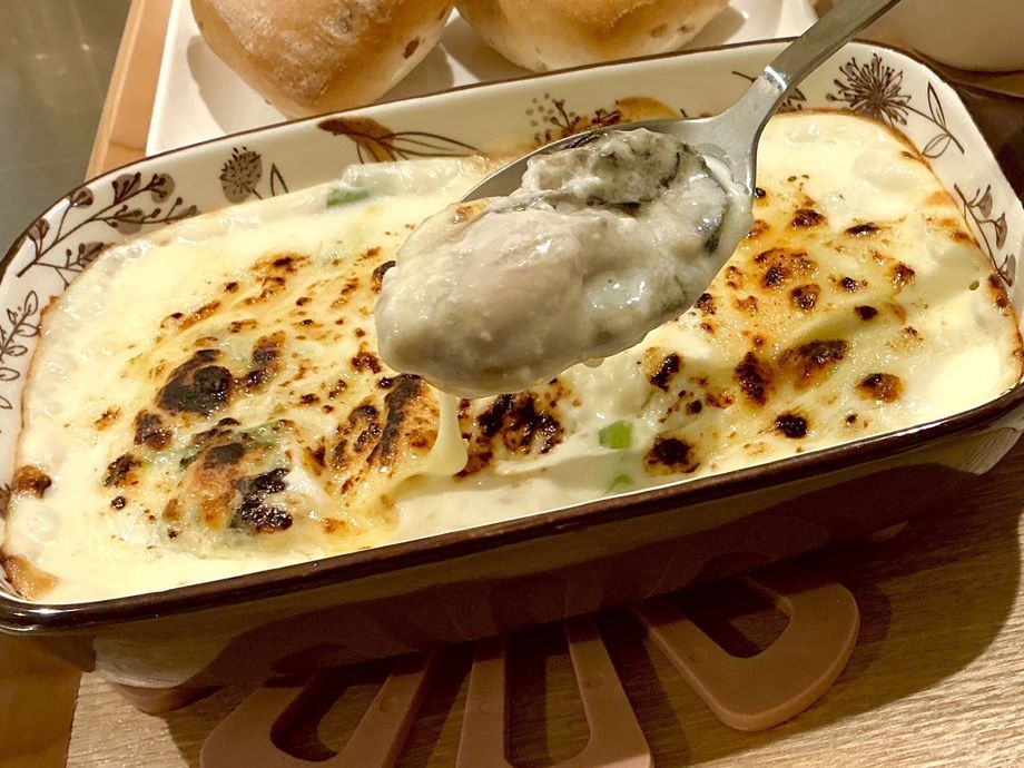 ぷりぷりエビグラトーニ(広島県倉橋産かき)サラダ&ドリンクセット