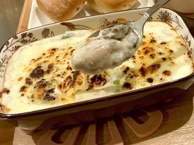 ぷりぷりエビグラトーニ(広島県倉橋産かき)サラダ&ドリンクセット