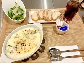 ベビーホタテの明太子クリームグラタンセット(サラダ・ドリンク付き)